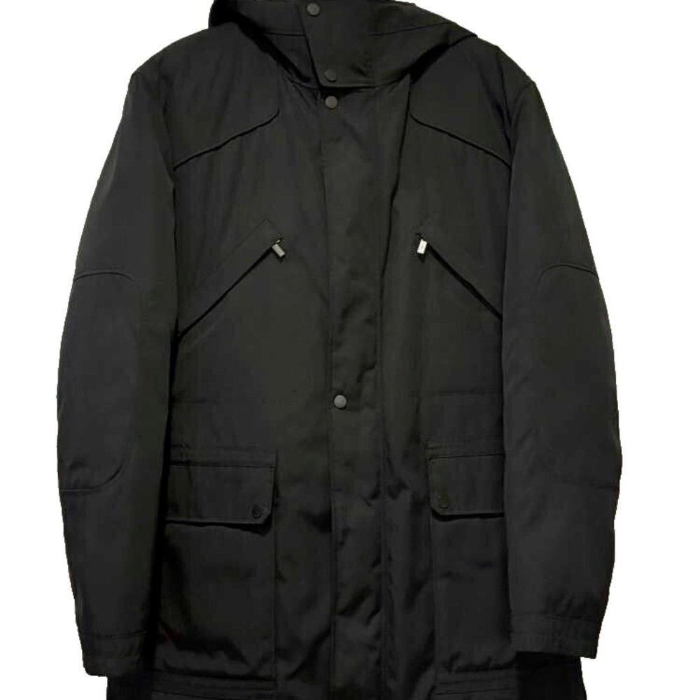 Hugo Boss – Hooded Zip Up Water-Repellent Down Jacket – Black Size M